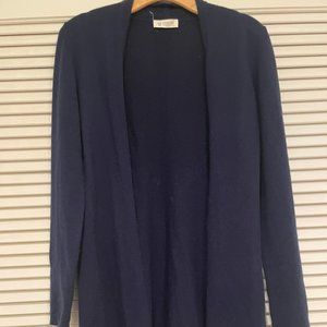 Kinross Cashmere navy blue long cardigan